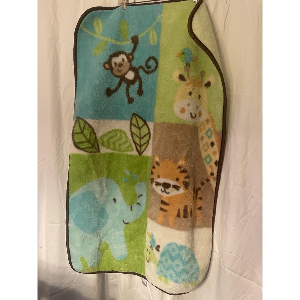 Garanimals Plush Thick Jungle Animal Baby Blanet Giraffe Tiger Monkey Elephant